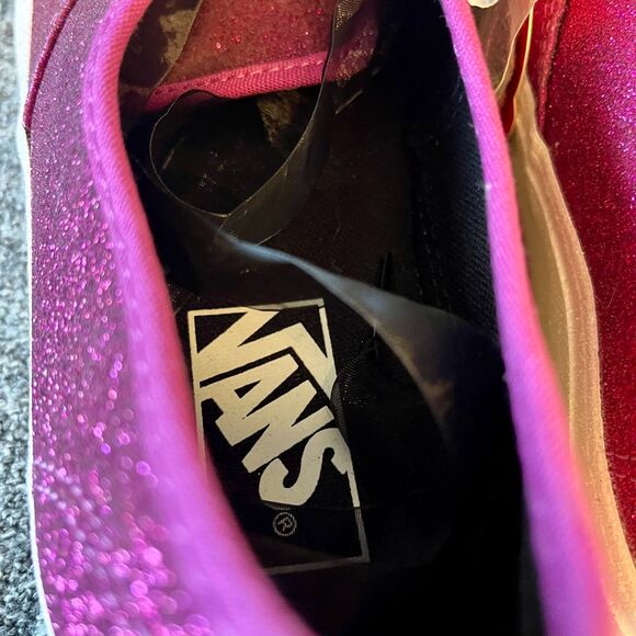 Vans Authentic Platform Glitter Wild Aster True White Pink Womens 8.5 Sneakers - Picture 9 of 12